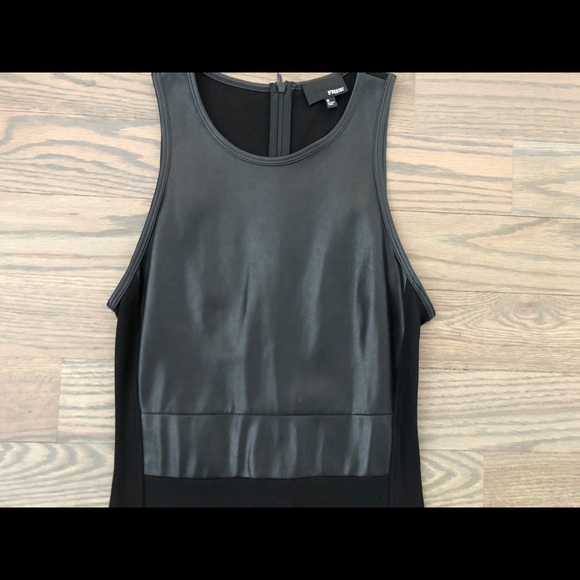 Aritzia Wilfred faux leather panel black dress - Picture 1 of 5